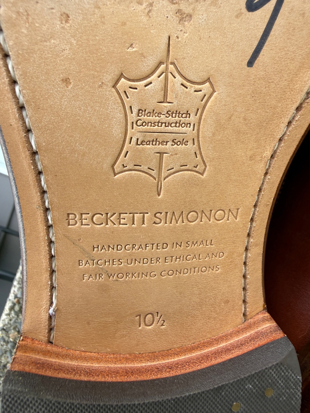 Beckett Simonon Dean oxford shoes leather 10.5 - Picture 12 of 12